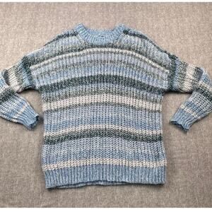 AMERICAN EAGLE Pullover Women's Striped Blue Sweater Oversized Cozy Size Small